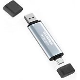 Gigastone USB-C+A Portable SSD 2TB USB 3.2 Gen 2 Up to 1,050MB/s for iPhone 4K ProRes Recording/PS5/MacBook/iPad/Android/Laptop/OTG USB 3-Year Warranty External Solid State Drive