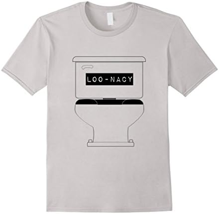 Mens Loo-nacy T-Shirt British Toilet Humor England Funny Insanity Medium Silver
