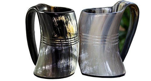 Maximus International - The Original Handcrafted Authentic Viking Drinking Horn Tankard for Beer, Mead, Ale – Medieval Inspired Stein Mug wood Bottom and Ring – Food Safe Vessel With burlap sack. - Thumbnail 7