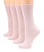 MIRMARU Women’s Everyday 4Pairs Solid Colors Cotton Blend Casual Crew Socks.