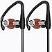 Symphonized NRG S Genuine Wood Bluetooth Earbuds, Wireless In-ear Noise-isolating Headphones, Earphones with Angle-Fit Ear Tips, Comfort Neckband, Mic, Volume Control - Black