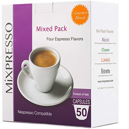 Mixpresso Variety Pack Single Serve Espresso Coffee Pod Capsules for