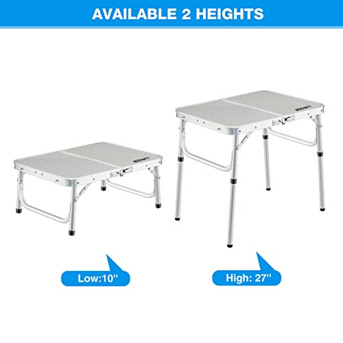 REDCAMP Small Folding Camping Table,2ft Portable Aluminum Outdoor Small