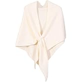 Winter Warm Shawl Wraps for Women Knitted Striped Knotted Cardigan Cape Soft Triangle Scarf Wrap Travel Elegant Tops Poncho