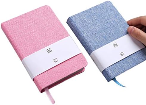 A6 Notebook Portable Handbook Small English Version Mini Journal Student Stationery Horizontal Line Grid Style (Color : Grid Pink Light Blue, Size : B6)
