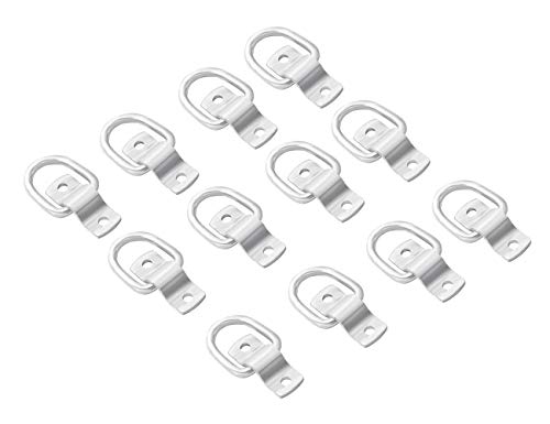 NATGAI 12 Pack D-Ring Tie Downs, 1/4" D-Rings Anchor Lashing Ring for Loads on Trailers Trucks RV Campers Vans ATV SUV Boats Motorcycles etc Vehicles, 1200 Pound Capacity per Ring - Thumbnail 3
