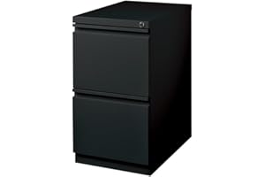 HIRSH INDUSTRIES Hirsh 20-in Deep Metal Mobile Pedestal 2-Drawer File/File. Full Width Pull Black