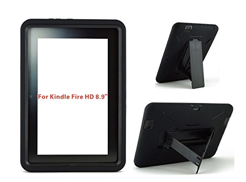 Amazon Kindle Fire HD 8.9 Case [2012 Version] (NOT for Kindle Fire HDX 8.9) Heavy Duty Protective Air Cushion Horizontal & Vertical View Kickstand Tablet Hard Case Cover (Black/Black)