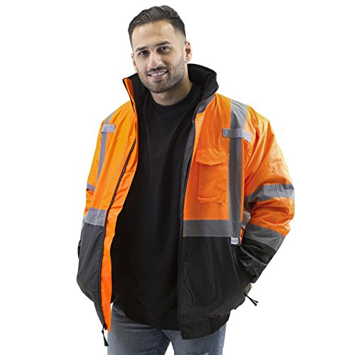 JORESTECH High Visibility Waterproof Bomber Jacket ANSI/ISEA 107-2015 Class 3 Level 2 …