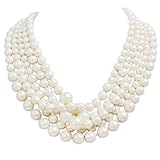 JANE STONE Fashion Simulated White Pearl Necklace Chunky Wedding Jewlry for Women Mother