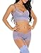 Avidlove Women’s 2 Piece Lingerie Sets Lace Babydoll Mini Bodysuit Sleepwear with Garter Belt