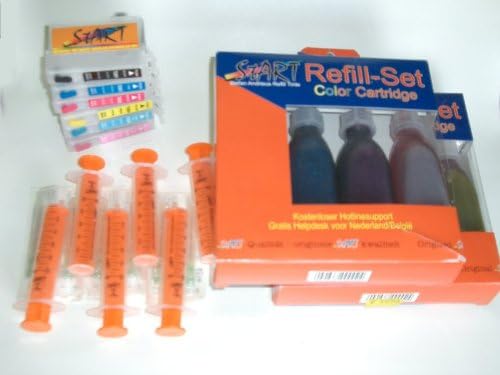 Start – 6X Auto Reset Chips ARC Spare Refill & # xFFFD; Llpatronen Wiederbef & # xFFFD LLBAR – 300ml Refill & # xFFFD; Lltinte, Compatible, T0801, T0802, T0803, T0804, T0805, T0806, Epson Stylus Photo P50, PX650, PX700 W, PX800FW, PX810FW, P 50 PX 650 700 800 810 W FW