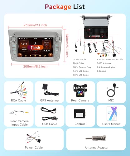 Hodozzy Carplay Car Radio for Alfa Romeo Mito 2008-2016.7 Inch Bluetooth Car Stereo with Android Car/WiFi/GPS/RDS/FM/USB+Reverse Camera
