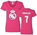 SMARTZONE FC Real Madrid Shirt Cristiano Ronaldo Women's V-Neck Tshirt