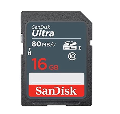 SanDisk 16GB Ultra SDHC UHS-I Class 10 Memory Card 80MB/s U1, Full