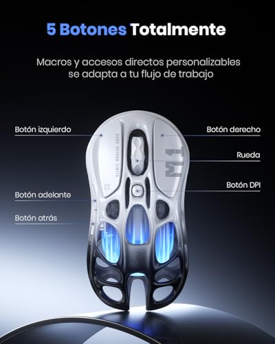 GravaStar Mercury M1 Pro 4K Hz Wireless Gaming Mouse, Ultralight Magnesium Alloy Gaming Mouse, PAW3395 Sensor, 26000 dpi, RGB, 5 Programmable Buttons
