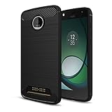Moto Z Play Case,AnoKe Ultra [Slim Thin] Carbon Fiber Scratch Resistant Shock Absorption Soft TPU Drawing Anti-fingerprint Phone Cases Cover For Motorola Moto Z Play Droid(2016) HWLS Black