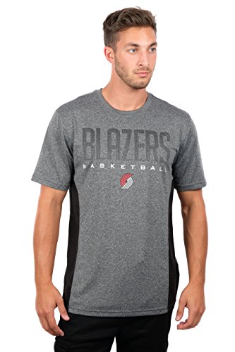 NBA Portland Trail Blazers Men's T-Shirt Athletic Quick Dry Active Tee Shirt, X-Large, Charcoal
