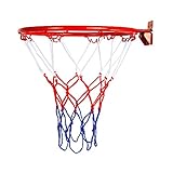 Urnanal Basketball Rim Replacement, Hanging Wall Mounted Basketball Goal Hoop Rim with Net Screw for Outdoors and Indoor, 32 cm/ 12.6 inch