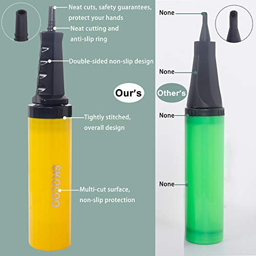 SKOLOO Hand Air Pump for Balls: Yoga Ball, Horse Hopper, Unicorn Bouncer, Balloon, Gym Ball, Inflatable Bouncing Horse, Two-Way Hand Pump, Yellow