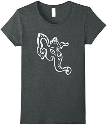 Womens Ganesha Tattoo White Ganesha T Shirt For Ganesh Chaturthi XL Dark Heather