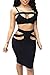 Womens Two Pieces Skirts Halter Hollow Out Bandage Bodycon Dress Sets S Black