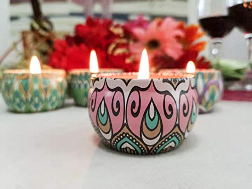 La roskey Scented Candles Gift Set - Jasmine, Rose, Vanilla and White Tea, Candle Soy Wax for Stress Relief and Aromatherapy, Candles(4 - Pack)