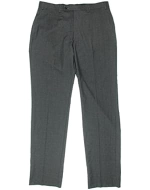 Calvin Klein Mens Window Pane Flat Front Dress Pants