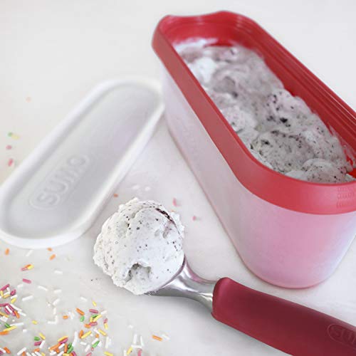 SUMO Homemade Ice Cream Containers: Insulated Tub. Dishwasher Safe. 1.5 Quart (2-Pack, Red)