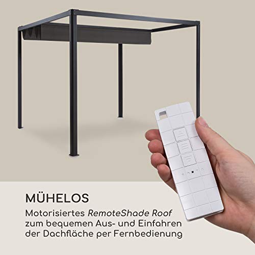 blumfeldt Pantheon Remote Shade Pavillon Pergola - Terrassendach, Aluminiumkantrohr, überdachte Fläche: 3 x 3 m… – Bild 4