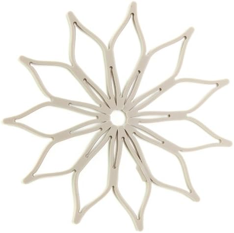 Blossom Mini Multi-Purpose Flower Shaped Silicone Trivet, Hot Pad, Coaster, Napkin Ring; 5.5-Inches; Set of 2; Gray