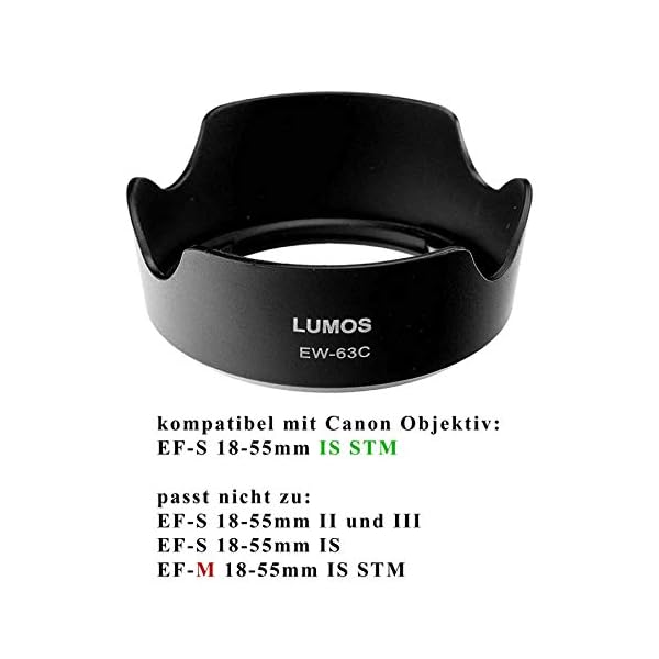 LUMOS Fernauslöser RC-6 Gegenlichtblende EW-63C 58mm Polfilter UV Filter Set - Zubehör passt zu Canon Objektiv EF-S 18… – Bild 3