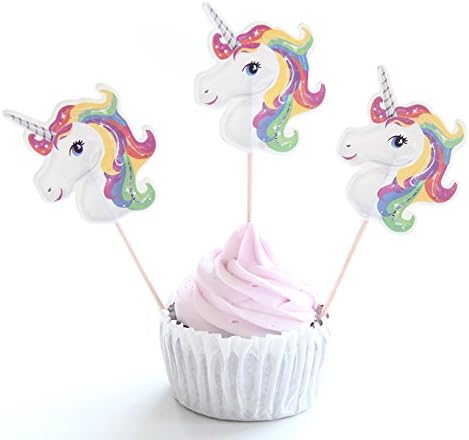 Unicorn Party Cupcake Toppers Birthday Party Girls Children Party Decor Kids Cake Supplies 24/lot