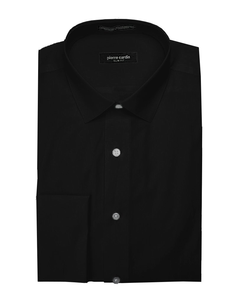 Pierre Cardin Men's Slim Fit French Cuff Solid Dress Shirt