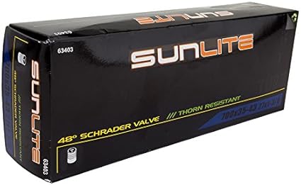Amazon Com Sunlite Thorn Resistant Schrader Valve Tube 700 X 35 43 27 X 1 3 8 48mm Black Bike Tubes Sports Outdoors