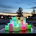 Indoor Outdoor Candles - Flameless LED Plastic Candle Set of 12, Water Resistant, Warm White and Color Changing Glow, Batteries Included