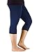 Zando Women's Lightweight 3/4 Length Soft Comfy Stretchy Plus Size Cropped Capri Leggings K 3 Pairs Navy Blue w Light Grey w White US 2X Plus-US 4X Plus (Tag Size 4XL)