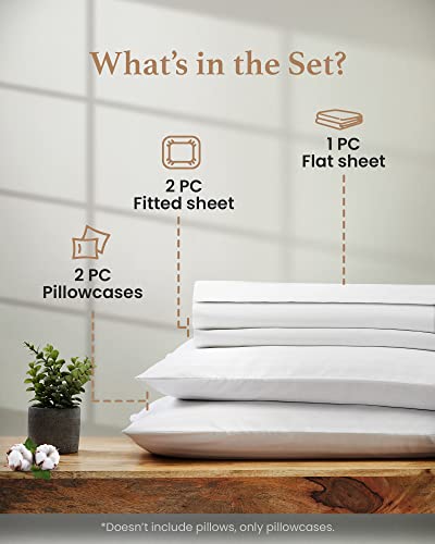 1000 Thread Count, Breathable Split King Size Cooling Sheets for Adjustable Bed, 100% Egyptian Cotton Bed Sheets, 5 Piece White Split King Bed Sheets Set - Soft 2 Deep Pocket Twin XL Fitted Sheets