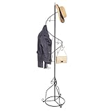 Elegant Black Metal 14 Hook Spiral Coat Hanger / Bag Display / Garment Rack Stand (Kitchen)