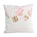 Gotd Christmas 18x18 Pillow Covers Pink Printing Decorations Decor Art Square Cotton Linen Pillowcase Xmas Cushion Cover Pillow Case Sofa Waist Throw Pillow Cushion Cover (Beige 01)