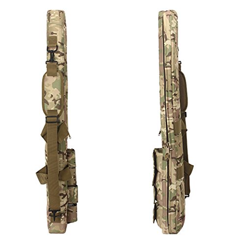 LUVODI 39/47 Inch Tactical Rifle Case Waterproof Soft Padded Carbine Air-Soft Sniper Gun Bag Fishing Rod Shotgun Hunting Bag Gun Case Storage Shoulder Strap 4 Magazine Pouches - Thumbnail 5