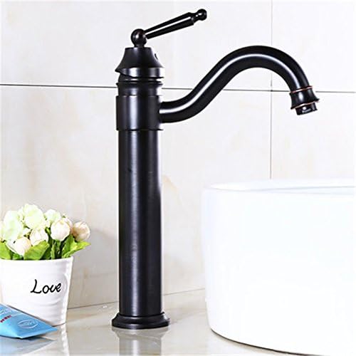 Black bronze antique copper faucet antique bathroom Single hole rotary faucet, black Bathroom Basin Mixer Tap Sink Taps Basin Tap Bathroom Sink Mixer Faucet Mixer Basin Taps Taps For Bathroom Sink