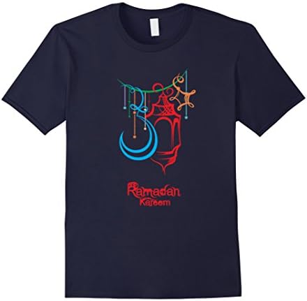 Mens Ramadan Kareem tshirt Happy fasting for Muslim Shirt 2XL Navy