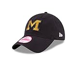 NCAA Michigan Wolverines New Era Team Glisten LS 9TWENTY Adjustable Cap, Navy, One Size