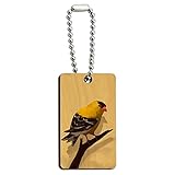 Goldfinch Bird on Tree Limb Wood Wooden Rectangle