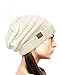 NYFASHION101 Oversized Baggy Slouchy Thick Winter Beanie Hat, Ivory
