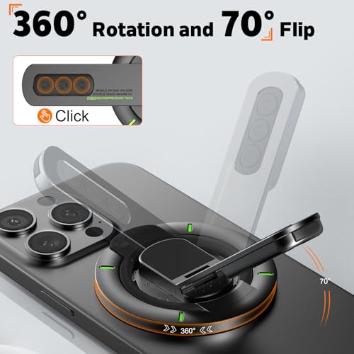 for MagSafe Ring Stand, Double-Sided Magnetic Phone Grip with 360° Finger Ring Holder, Phone Stand Kickstand Compatible with iPhone 17/16/15/14/13/12 & Samsung