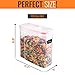 PalmTreeChef-Set of 4 Cereal & Dry Food Storage Container- 6 Measuring Cups Set -24 Free Chalkboard Labels & Pen -Great for Pasta, Rice, Sugar, Flour, Baking, Pet Food & More -4L