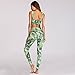 Women 2 Two Pieces Gym Yoga Clothing Green Halter Sports Crop Tank Top Tube Bra and High Waist Leggings Workout Suit Set