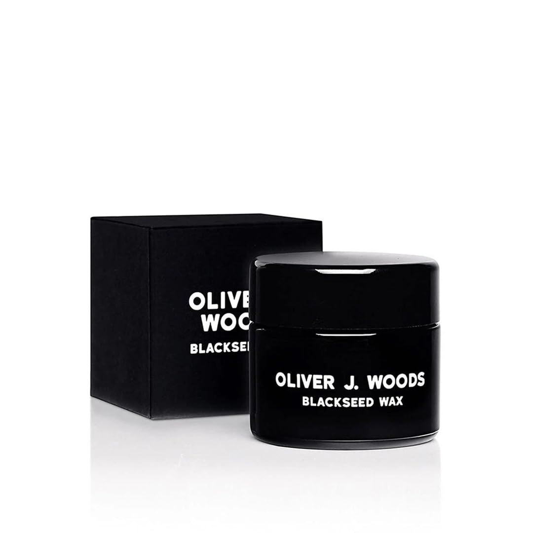 Mens Blackseed Wax by Oliver J. Woods|Natural Matte Finish Medium Hold-Frizzy Hair Beard Moustache with added Vitamin E-Blackseed, Coconut & Sativa Oil | Premium Men Styling Product for All Hair Types